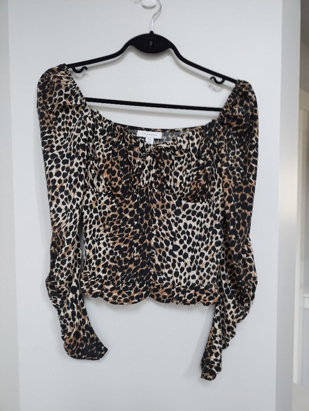 Leopard print long sleeve Topshop top